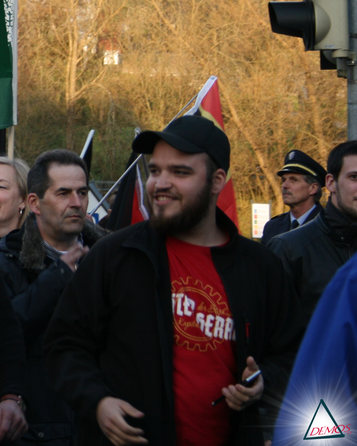 14.04.2016, Bad Marienberg. Julian L. in der Demonstration von „Bekenntnis zu Deutschland“.